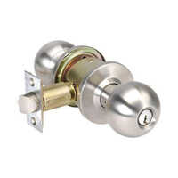 Stainless Steel Cylindrical Lock - Stainless Steel, Round Shape, Polished Silver Finish | Durable, Easy Installation, Ideal For Any Door