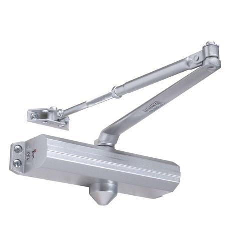 Hydraulic Door Closer - Aluminum, Standard Size, Silver Coated Finish | Smooth & Quiet Closing, Adjustable Speed & Latching Power