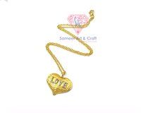 Heart Shape With CZ 18K Gold Plated Handmade Necklace Pendant