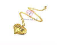 Heart Shape With CZ 18K Gold Plated Handmade Necklace Pendant