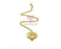 Heart Shape With CZ 18K Gold Plated Handmade Necklace Pendant