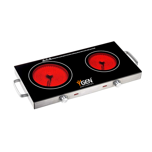 K5162 Tokyo Double Cooking Hob - Stainless Steel Standard Size | Electric-Powered Easy Clean Ideal for Home and Hotel Use