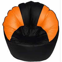 Black And Orange Sofa Chair Bean Bag Cover Without Beans