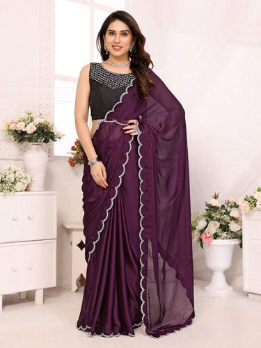 SATIN CIFFON SAREE