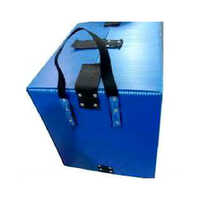 Polypropylene Flute Board Box With Handle And Lock - Color: Blue