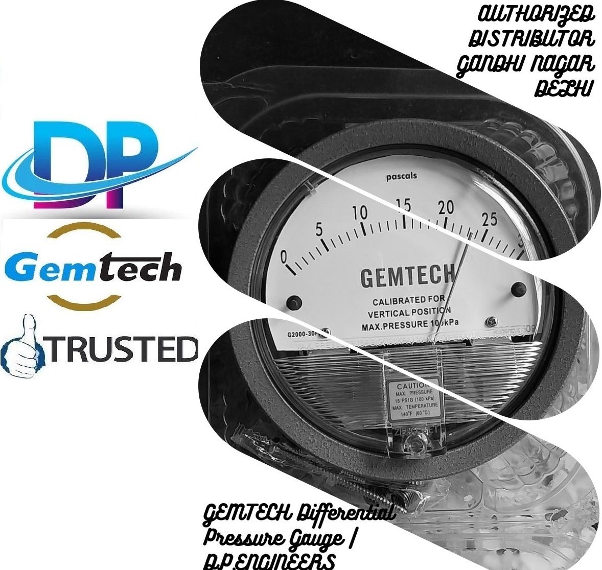 Model G2300-30 CM Gemtech Differential Pressure Gauges Range 15-0-15 CM Wc From Bareta Bathinda (PB)