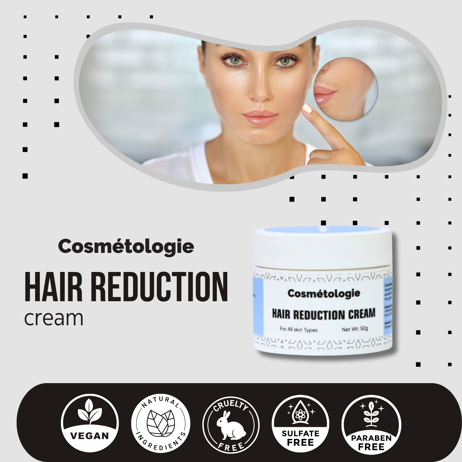 Cosmetologie Hair Reduction Cream | Remove Unwanted Facial Hair Naturally, Facial Hair Removal Cream |50 g