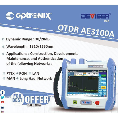 Deviser Ae3100 Series Live Pon Otdr Optical Time Domain Reflectometer - Color: White And Blue