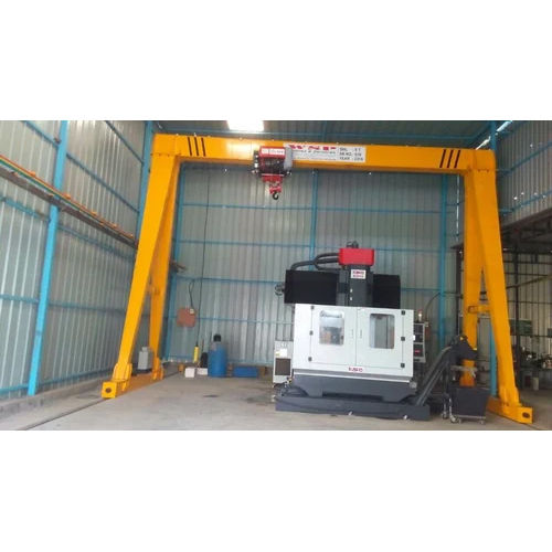 Double Girder Goliath Crane - New Electric Power Supply, Yellow Color, Emergency Stop | Industrial Usage