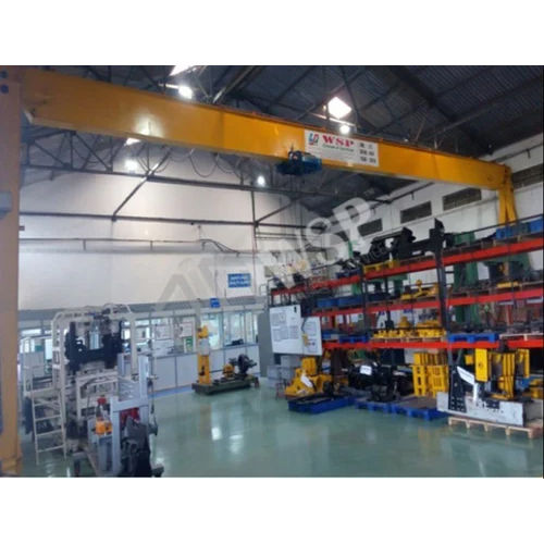 Single Girder EOT Crane - 4 m Span, Yellow Color , 250 kg Load Capacity , Emergency Stop Feature