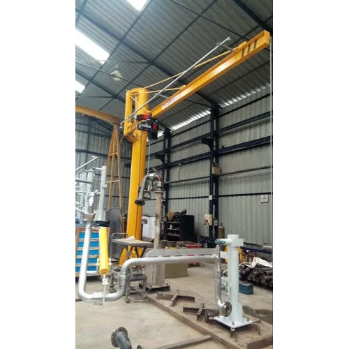 Pillar Mounted Jib Crane - Color: Yellow