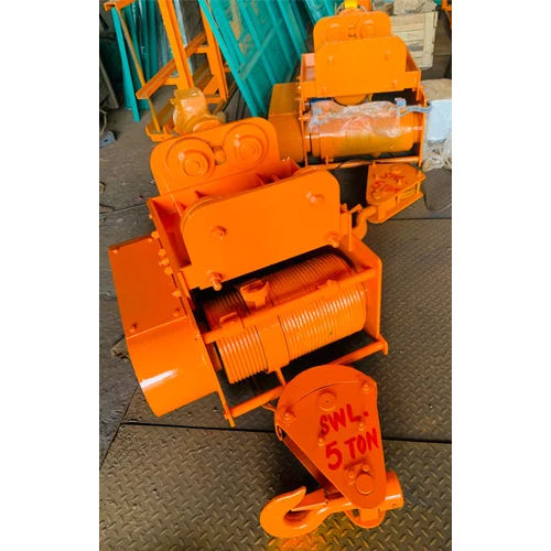 5 Ton Electric Wire Rope Hoist - Color: Orange Paint Coated