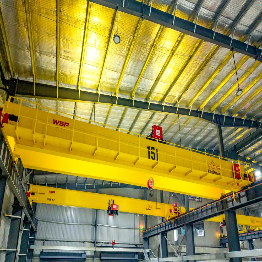 Industrial EOT Cranes - Steel, 5-40 Meter Span, Yellow | New Condition, Emergency Stop, Limit Switch, 1-Year Warranty