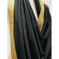 Handwoven Pashmina Shawl - High-Quality Pashmina Wool, Hand-Knitted Luxury | Elegant Black with Intricate Needle Embroidery for Daily Sophistication