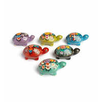 Paper Mache Turtle Box - Hand-built Design, Various Sizes Available, Multicolour Decoration, Classical Style For Indoor Storage