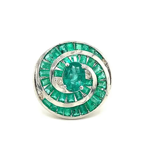 Emerald Ring in 925 Sterling Silver-1073