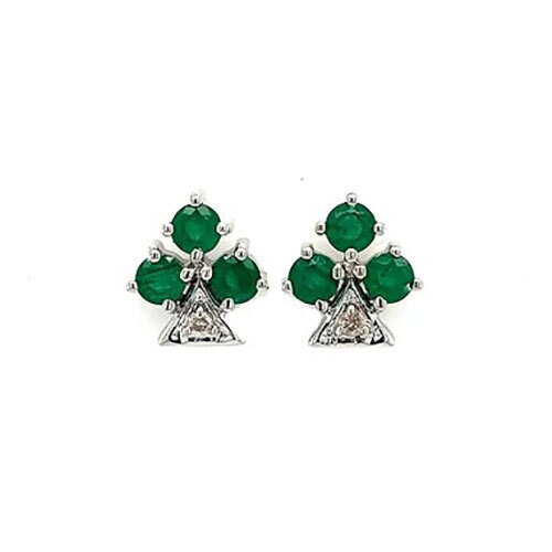 Emerald Earring in 925 Sterling Silver-718