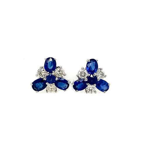 Sapphire and Diamond Earrings in 14K White Gold-98