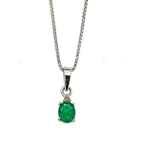 Emerald Pendant In 925 Sterling Silver - Dainty Pendant For Women-1491 - Diamond Cut: Good