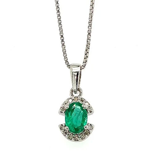 Emerald Pendant in 925 Sterling Silver - Luxury Pendant for Women-1493
