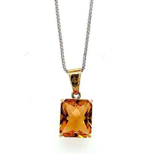 Citrine Pendant in 18K Yellow Gold-1340