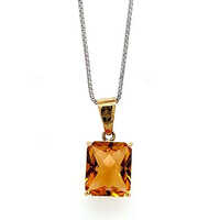 Citrine Pendant In 18k Yellow Gold-1340 - Diamond Carat Weight: 18 Carat
