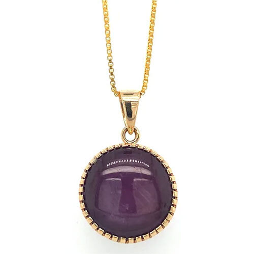 Ruby Star Pendant in 14K Yellow Gold-1347
