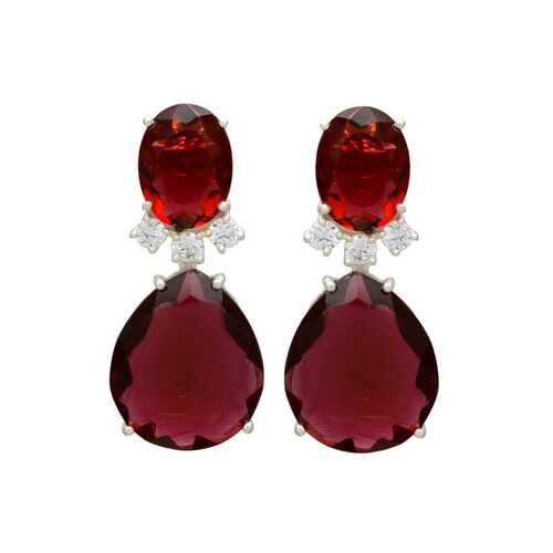 New arrival dual garnet hydro drop earring set