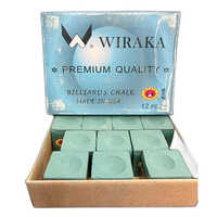 12 Pcs Chalk Box - Variable Dimensions, Green Color | Suitable For Snooker And Billiards Gaming