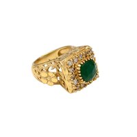 New arrival designer green onyx ring with small diamonds