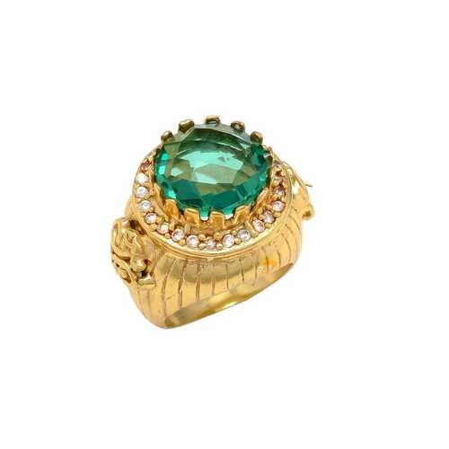 New arrival designer green quartz ring with small diamonds