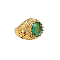 New arrival designer green quartz ring with small diamonds