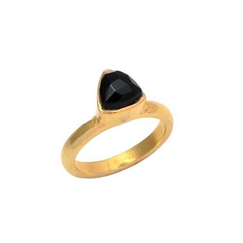 New Arrival Golden Black Onyx Ring