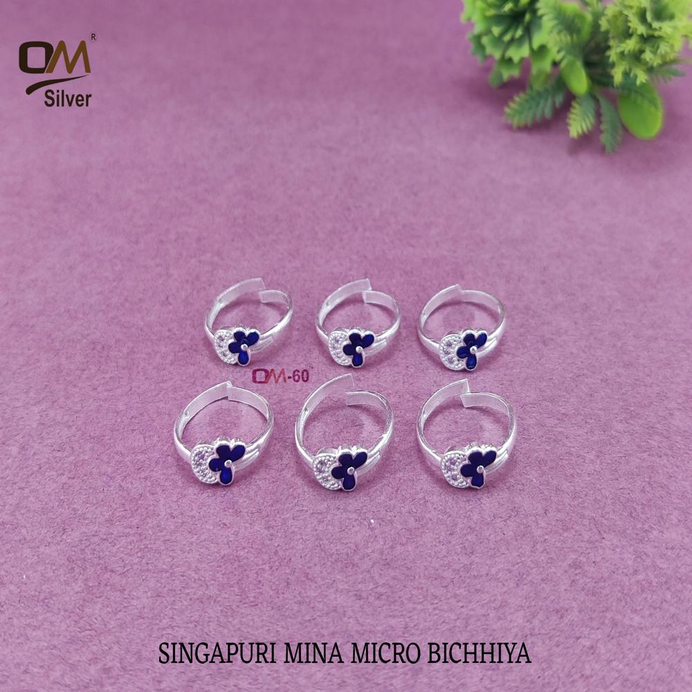 Singapuri Enamel Bichiya - Silver Toe Rings, Various Designs and Sizes | Ideal for Women, Perfect for Weddings