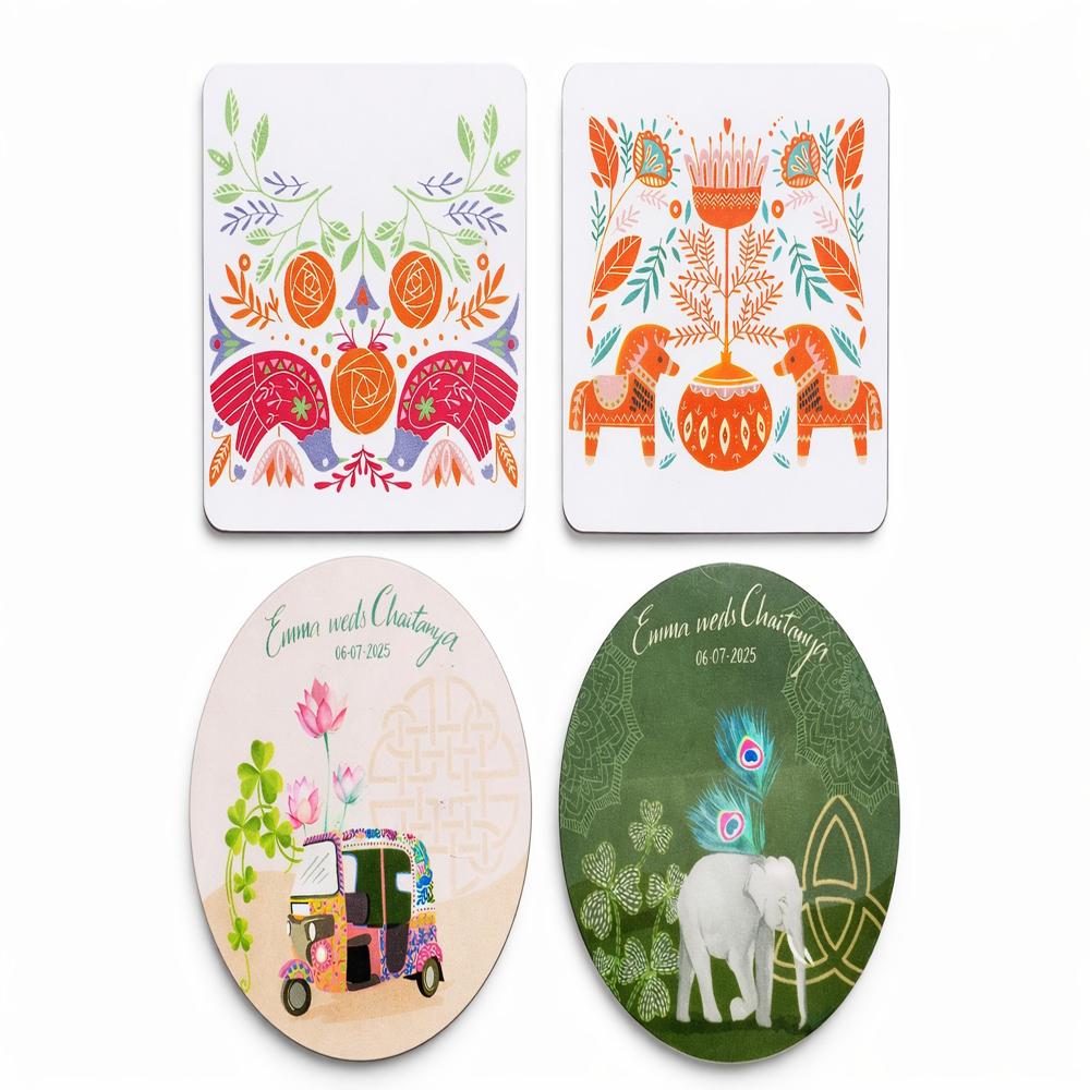 MDF Coasters Round - 9 cm Diameter, 3-5 mm Thickness | Customizable UV Printed Design, Eco-Friendly, Heat & Moisture Resistant