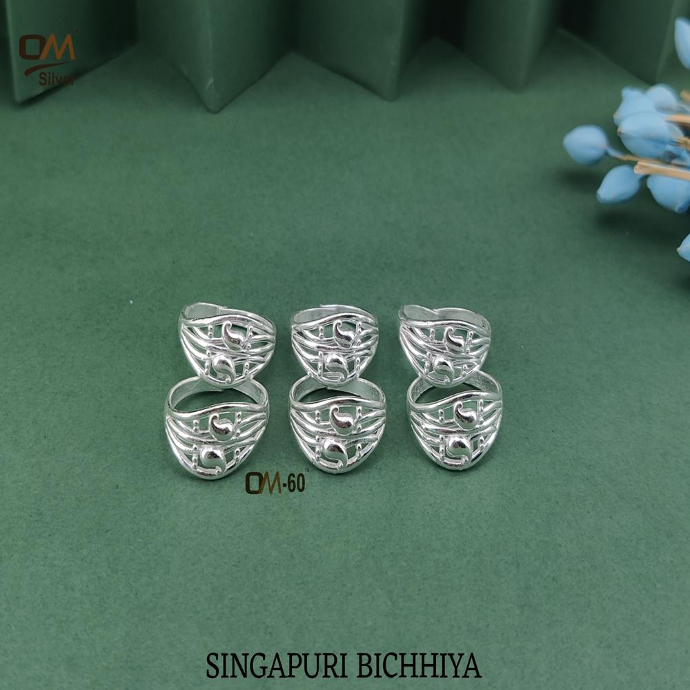 Singapuri Angutha Set - Silver Micro Bichiya | Women's Toe Rings In Various Sizes For Weddings, Elegant And Versatile Design