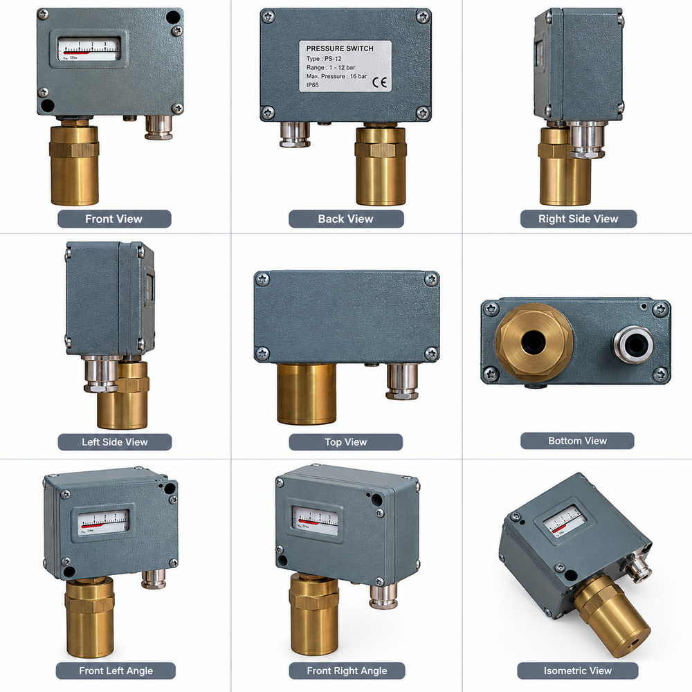 15 Amp Gas Boiler Pressure Switch - Application: Air Compressor