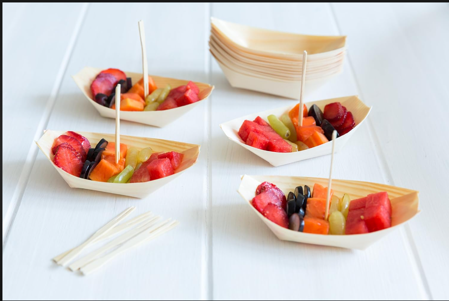 Pine Wooden Boat - 4" Size , Ideal for Sushi Serving and Presentation