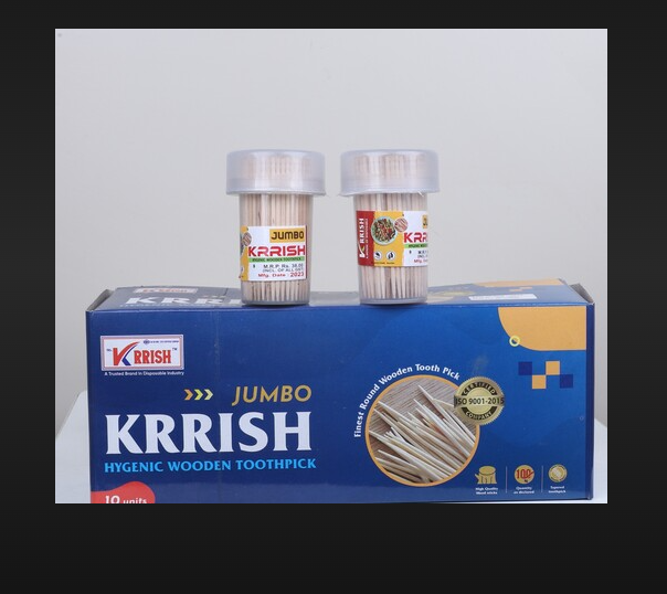 JUMBO KRRISH TOOTHPICK STICKS - Natural Bamboo, 6 Inches Long, Eco-Friendly | Perfect for Catering, Events, and Everyday Use