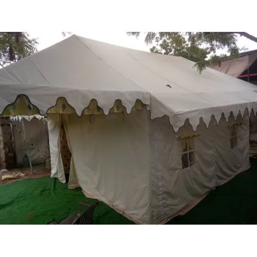 White Swiss Cottage Tent - Material: Canvas