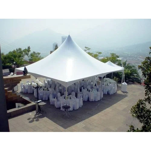 White Polyester Pagoda Tent - Size: 20X20 Feet