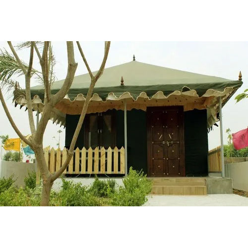 Green Resort Canvas Tent - Frame Material: Mild Steel