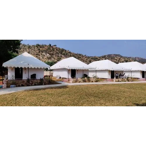 White Resort Tent - Frame Material: Mild Steel