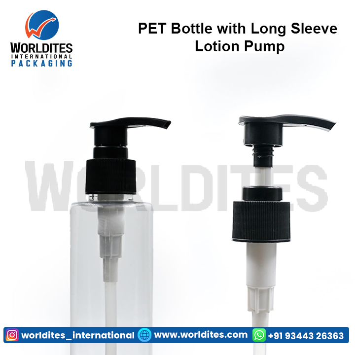 PET Bottle with Long Sleeve Lotion Pump 