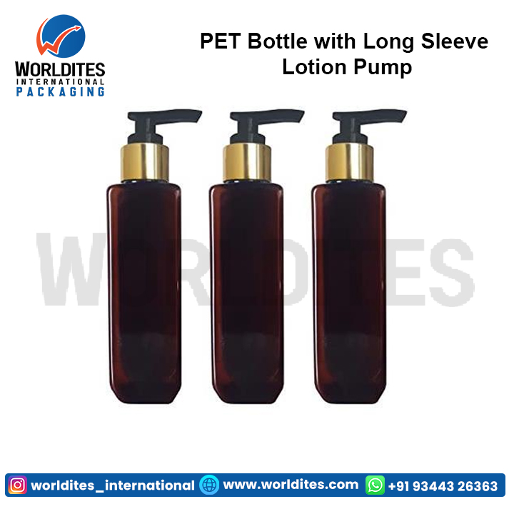 PET Bottle with Long Sleeve Lotion Pump 