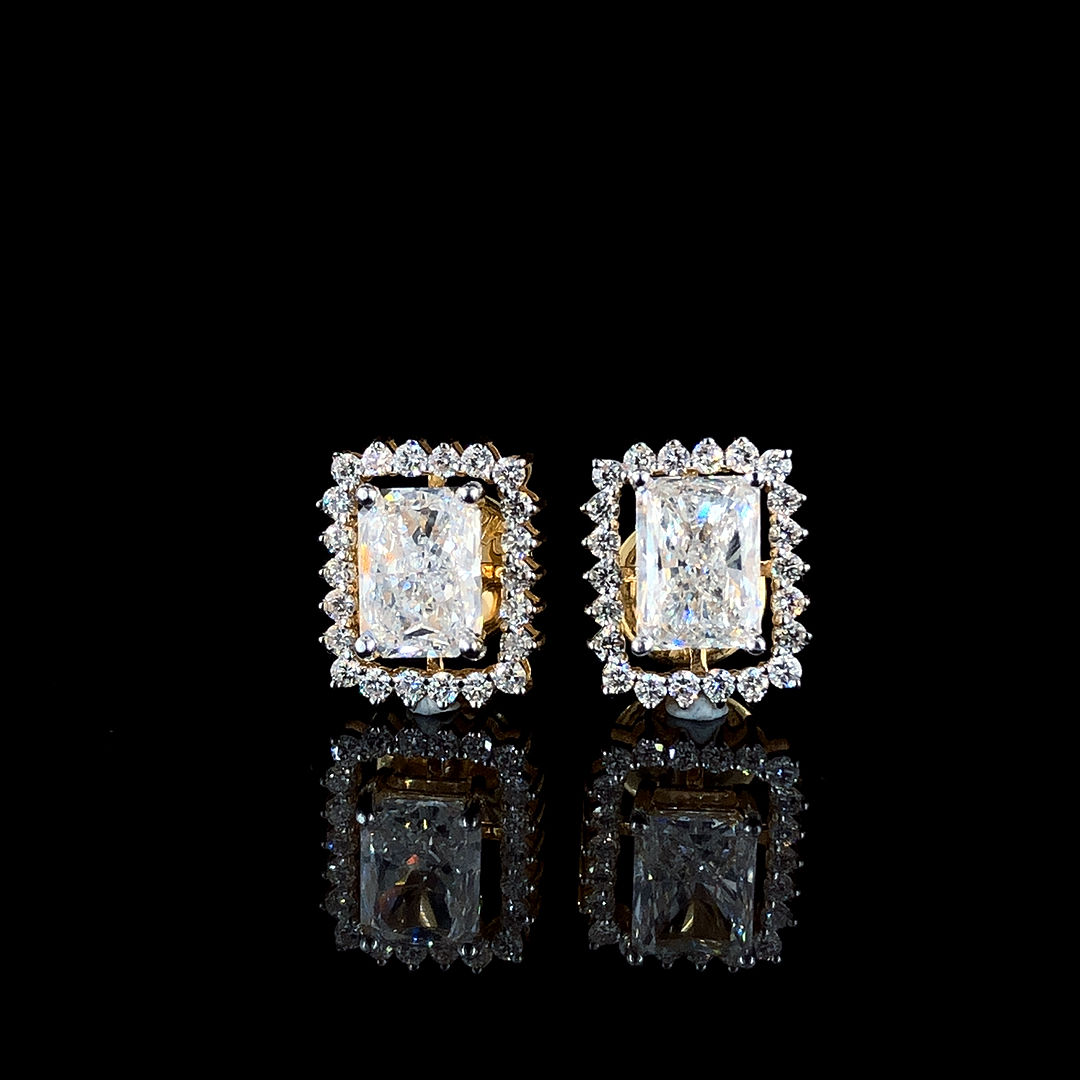 Lab-Grown Diamond Yellow Gold Earrings