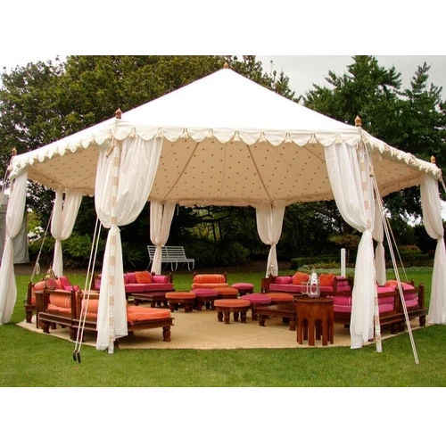 White Octagon Ottoman Tent - Material: Canvas