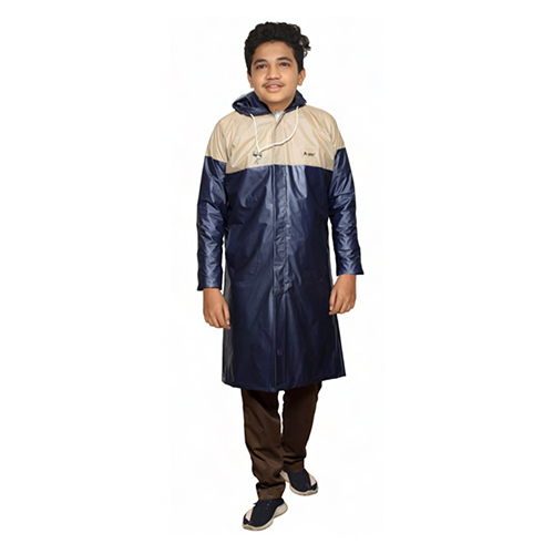 Regent Boys PVC Raincoat - High-Quality PVC, Customized Sizes, Waterproof Long Coat for Rainy Season, 1-Year Warranty
