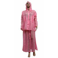 Raindrop Ladies Skirt-top Pvc Raincoat - Color: Pink