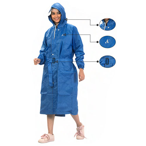 Star Ladies Reversible Long Coat - Color: Blue